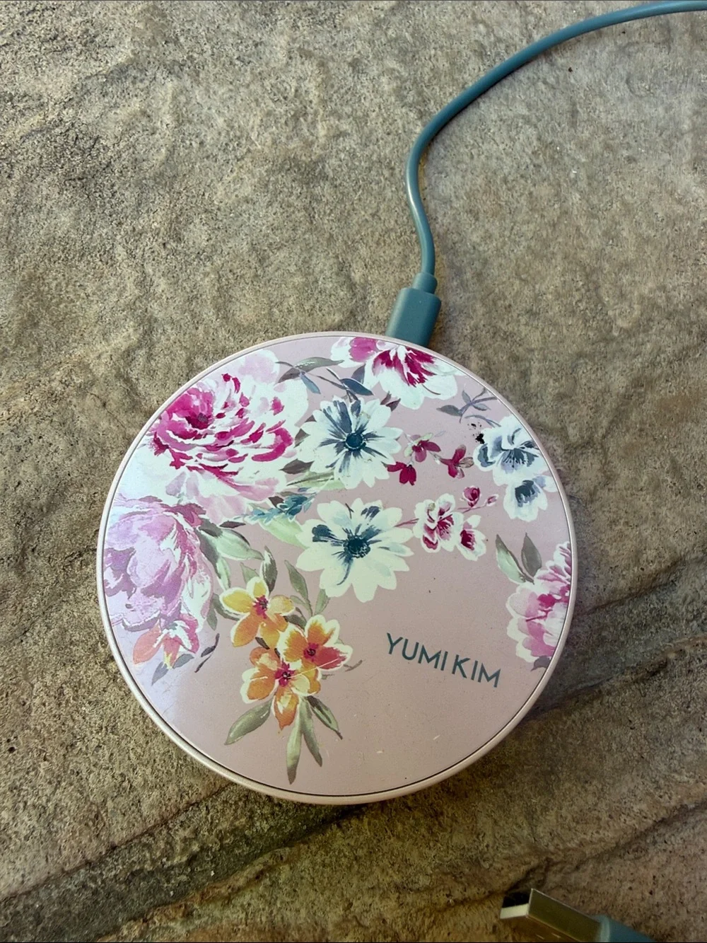 Yumi Kim Pink Floral Round Portable Charger